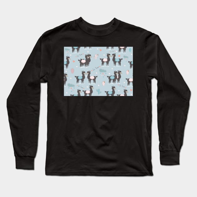 Llama Long Sleeve T-Shirt by Kristina Stellar Scandinavian Land